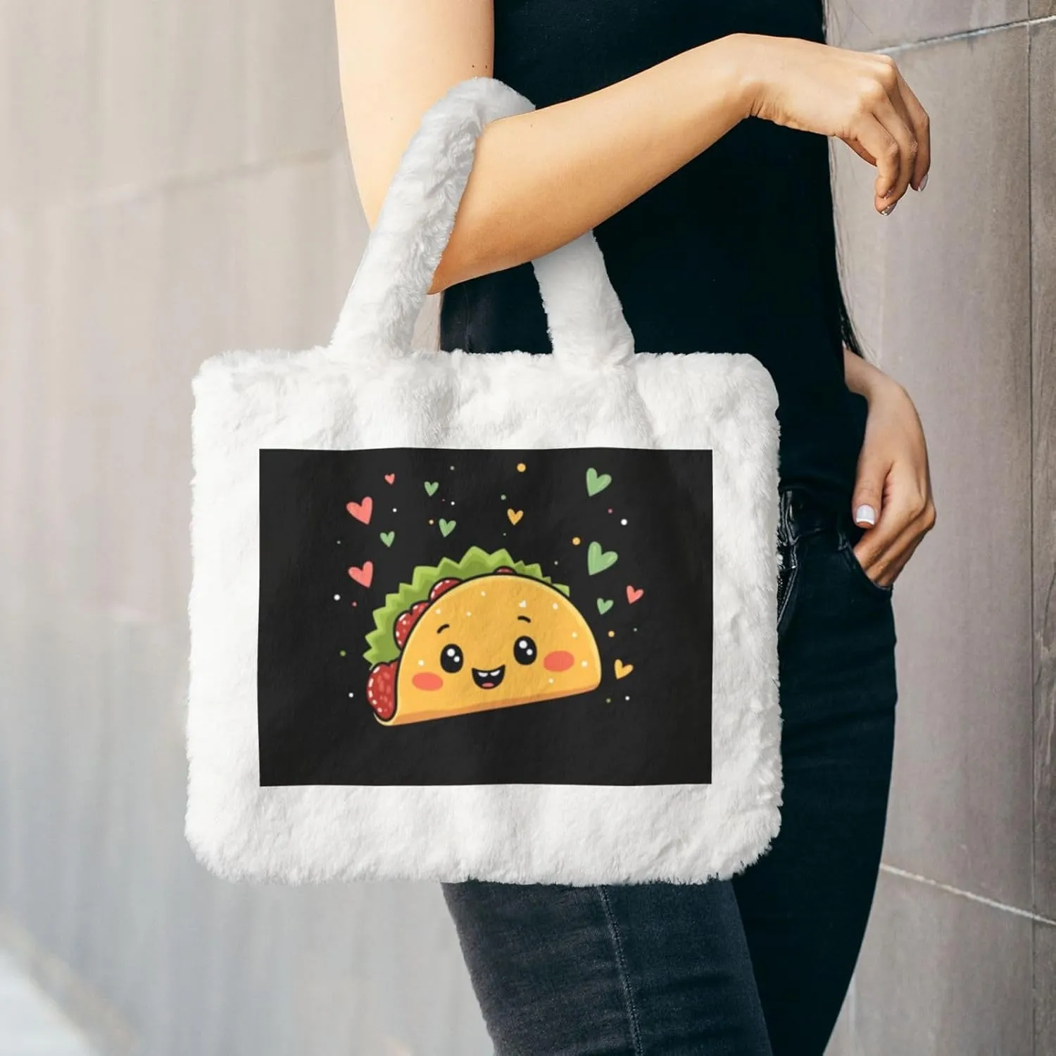 Women's Shoulder Handbags Fluffy Tote Bag Fashion Shoulder Bag for Women