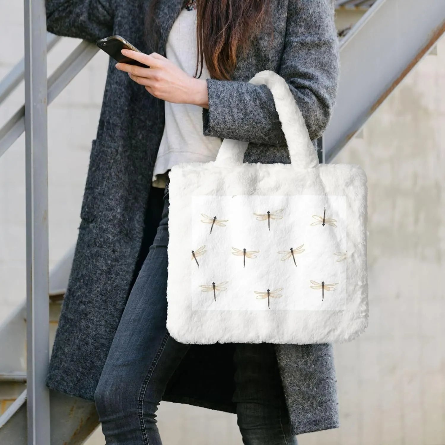 Women's Shoulder Handbags Fluffy Tote Bag Fashion Shoulder Bag for Women