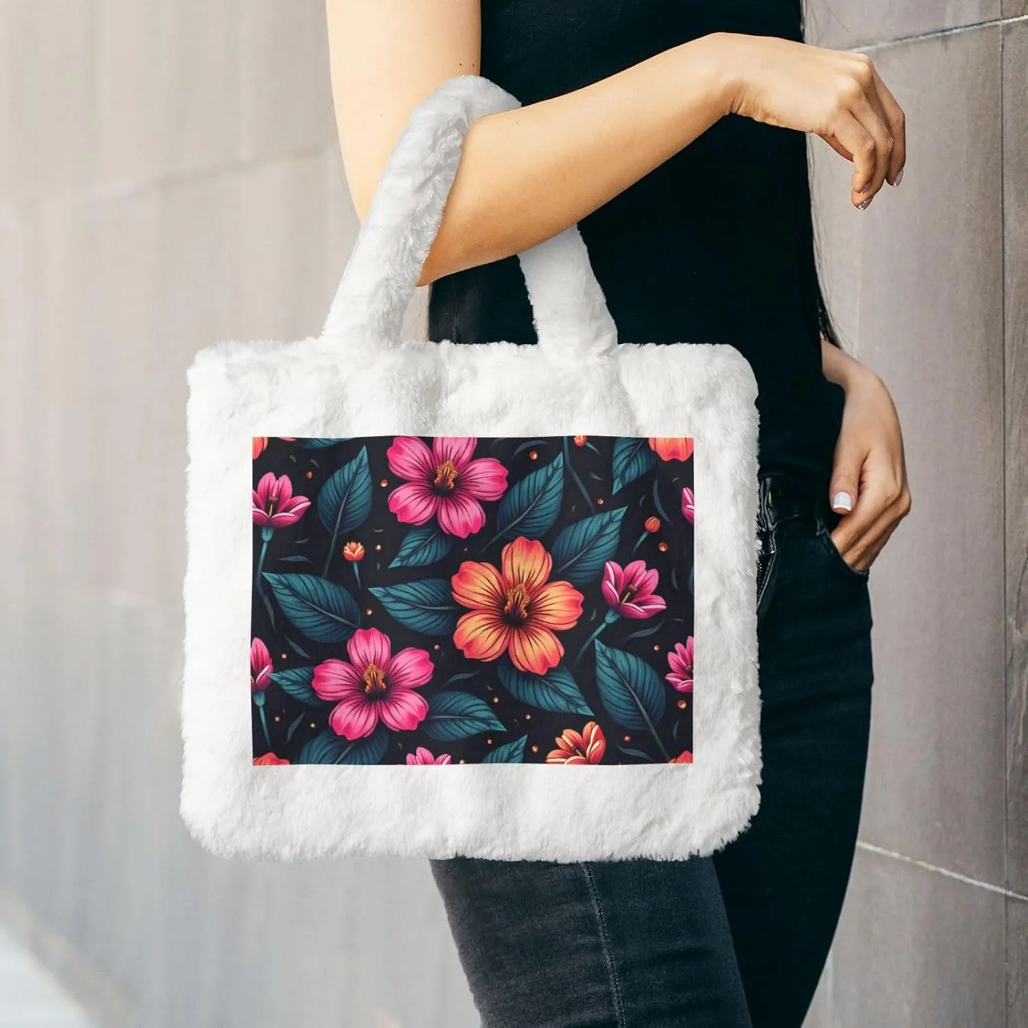 Women's Shoulder Handbags Fluffy Tote Bag Fashion Shoulder Bag for Women