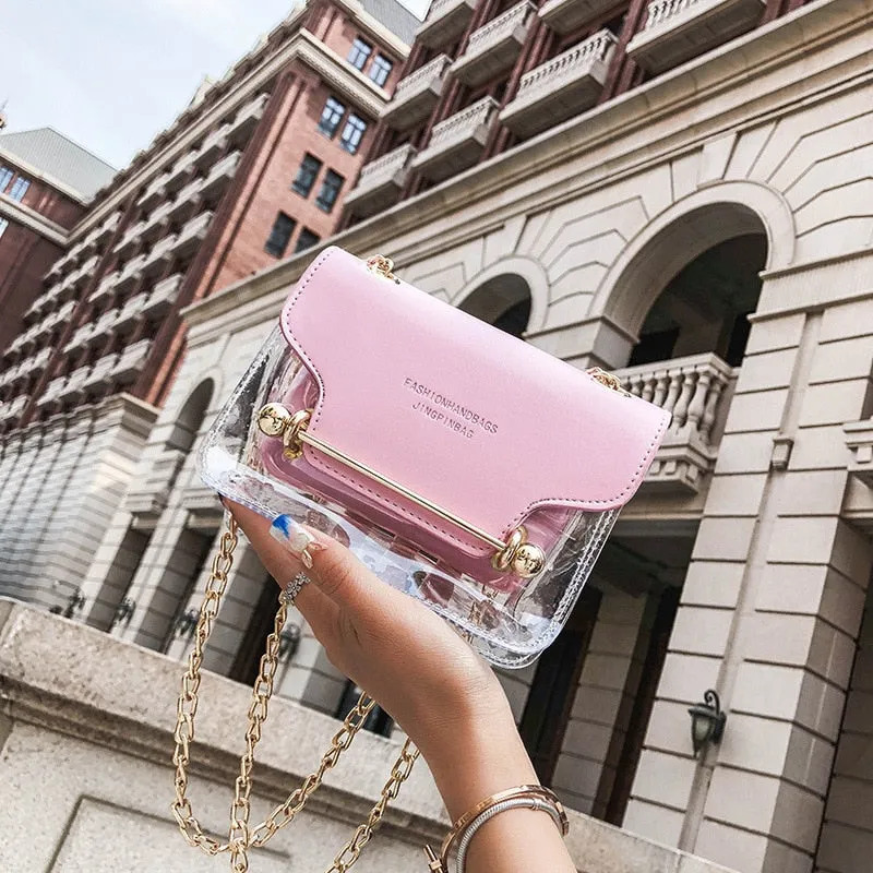 Women's Transparent Satchel Italian Collection - "ZETTA"