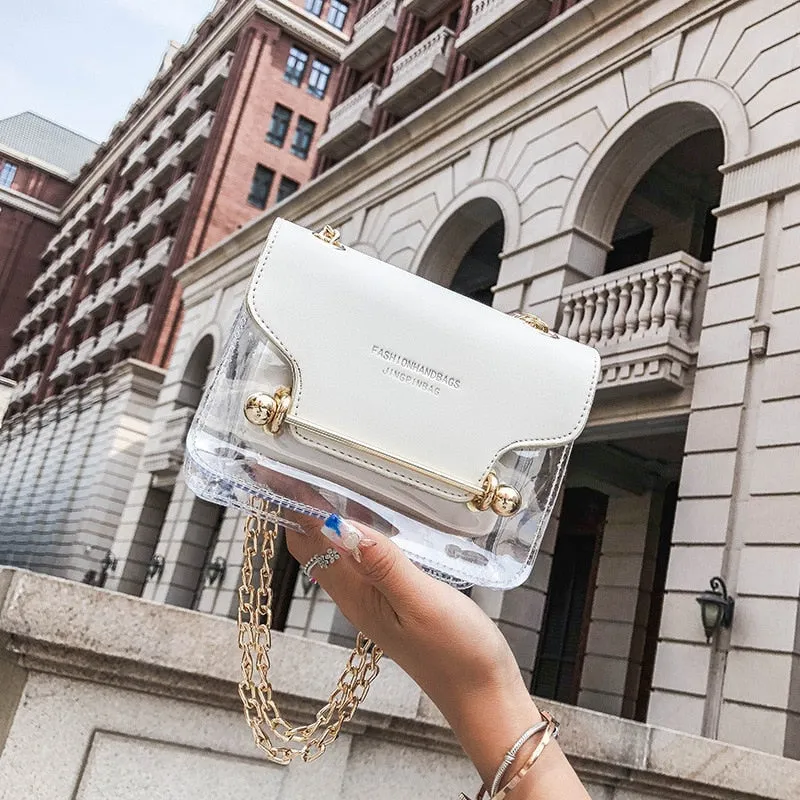 Women's Transparent Satchel Italian Collection - "ZETTA"