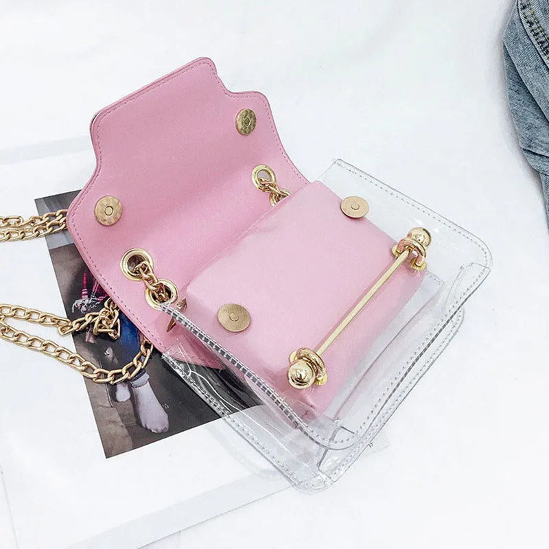 Women's Transparent Satchel Italian Collection - "ZETTA"