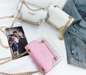 Women's Transparent Satchel Italian Collection - "ZETTA"