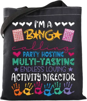 WSNANG Activity Director Tote Bag Activity Director Appreciation Gift Activity Coordinator Reusable Grocery Bags