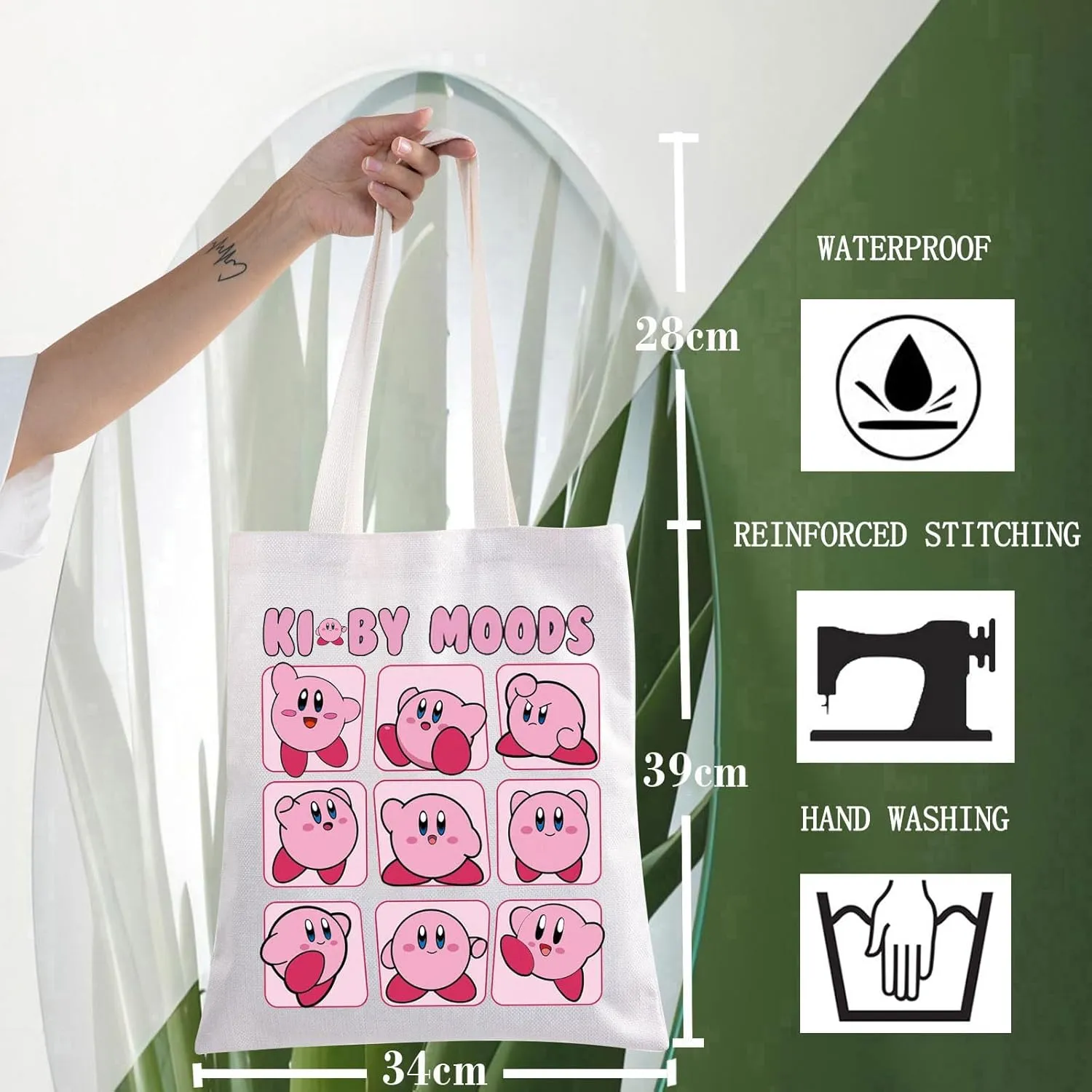 WZMPA Kawaii Tote Bag Game Lover Gift Reusable Grocery Bag Merchandise