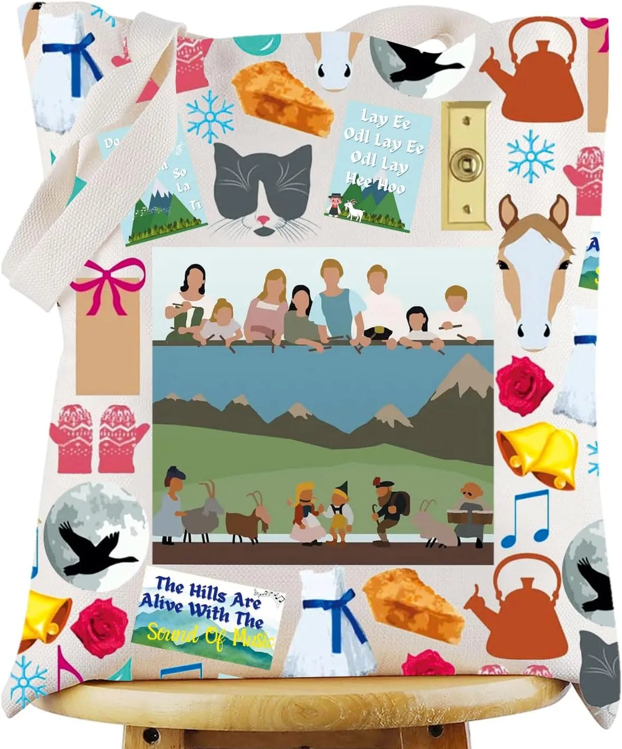 WZMPA Musical Film Tote Bag Musical Theatre Fans Gift Musical Lover Reusable Grocery Bag Theater Drama Merch
