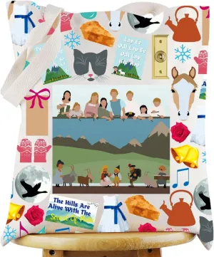 WZMPA Musical Film Tote Bag Musical Theatre Fans Gift Musical Lover Reusable Grocery Bag Theater Drama Merch