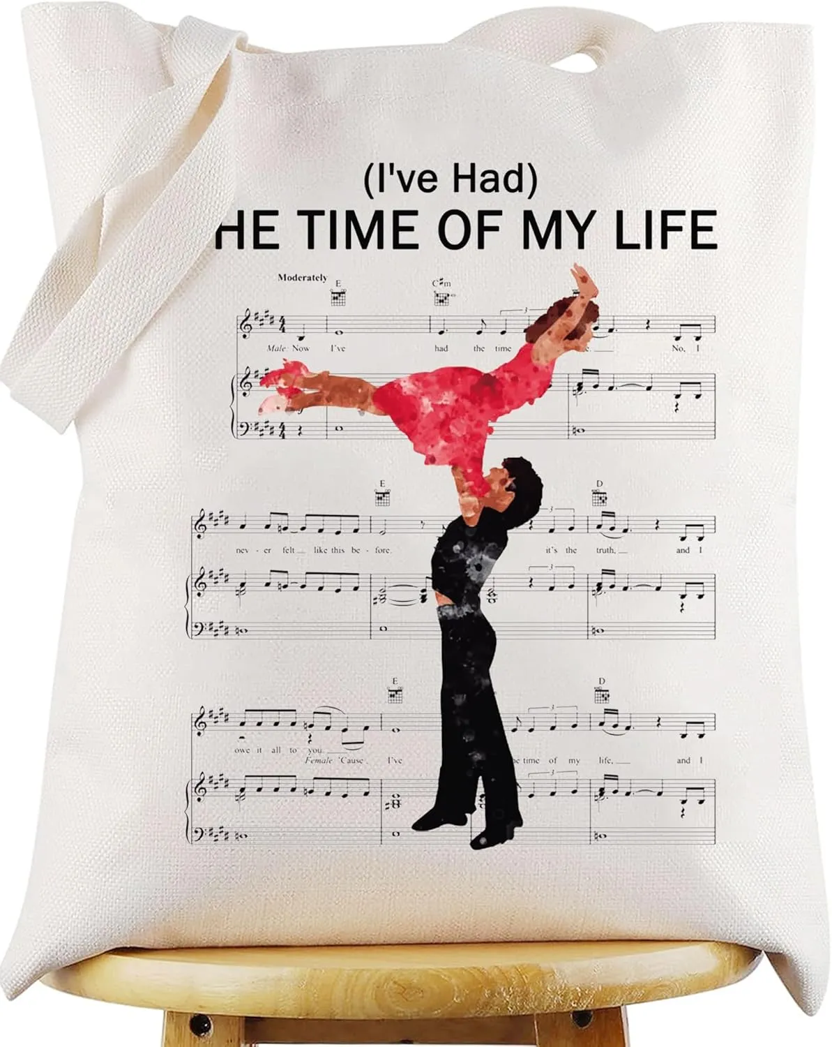 WZMPA Musical Tote Bag Frances And Johnny Fans Gift I'Ve Had The Time Of My Life 80S Movie Shoulder Bag