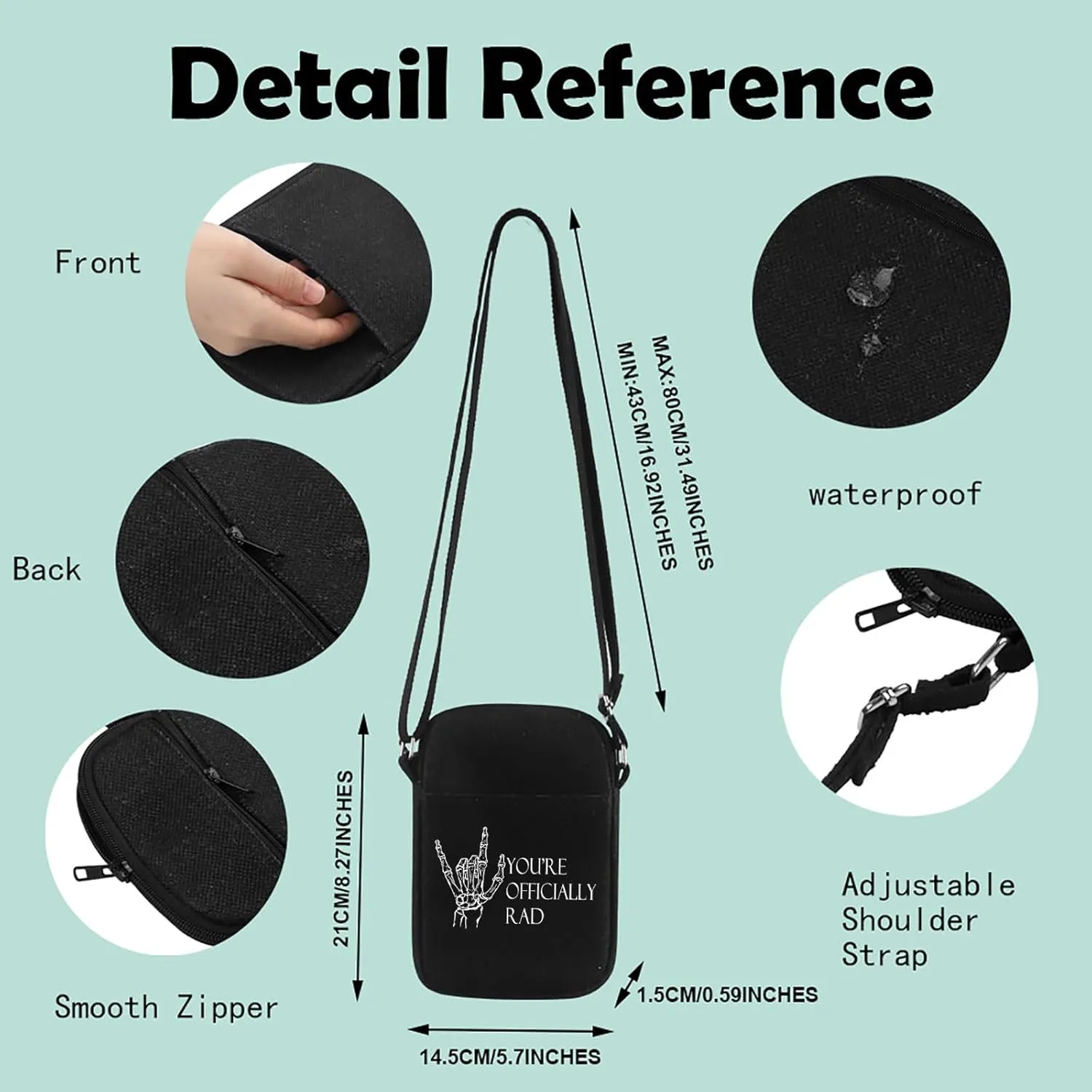 X-ray Tech Cosmetic Bag Radiology Student Gift Radiology Technician Survival Kit Makeup Zipper Pouch Bag for Radiology Tech Graduation Gift (Officially Crossbody)