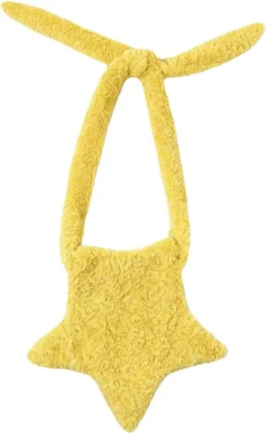 Y2K Star Bag Grunge Aesthetic Crossbody Bags for Women Trendy Plush Bag Acubi Cute Tote Bag Fluffy Purse Alt Accessories (Yellow)