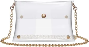Y&R Direct Cute Clear Bag Purses for Women Stadium Transparent Crossbody Bag with Removable Chain for Sporting Events Concert