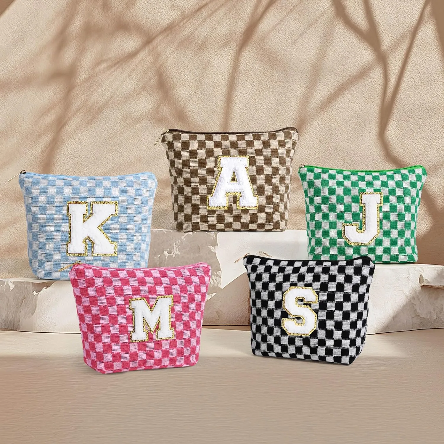YOOLIFE Bridesmaid Gifts - Maid of Honor Gifts, Bridesmaid Proposal Gifts Wedding Day, Bridal Shower Gifts, Bride To Be Gifts, Bachelorette Party Gift for Bride, Initial Makeup Bags for Women Green J