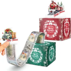 ysmile Christmas Money Box for Cash Gift, Surprise Pull Money Box for Kid Adult, Holiday Xmas Funny Gift