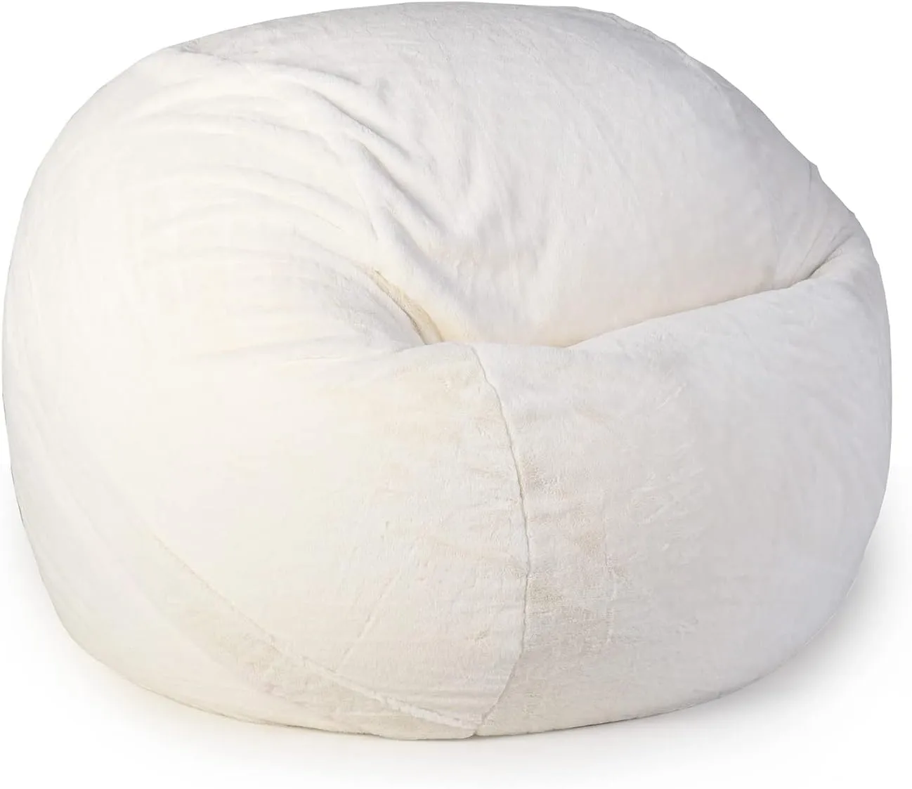 YuppieLife Fluffy Fur Bean Bag Chairs Cover for Adults(Just Cover,No Filler) 4Ft Machine Washable Large Size Lazy Sofa Cover Luxury/Replacement（Ivory）