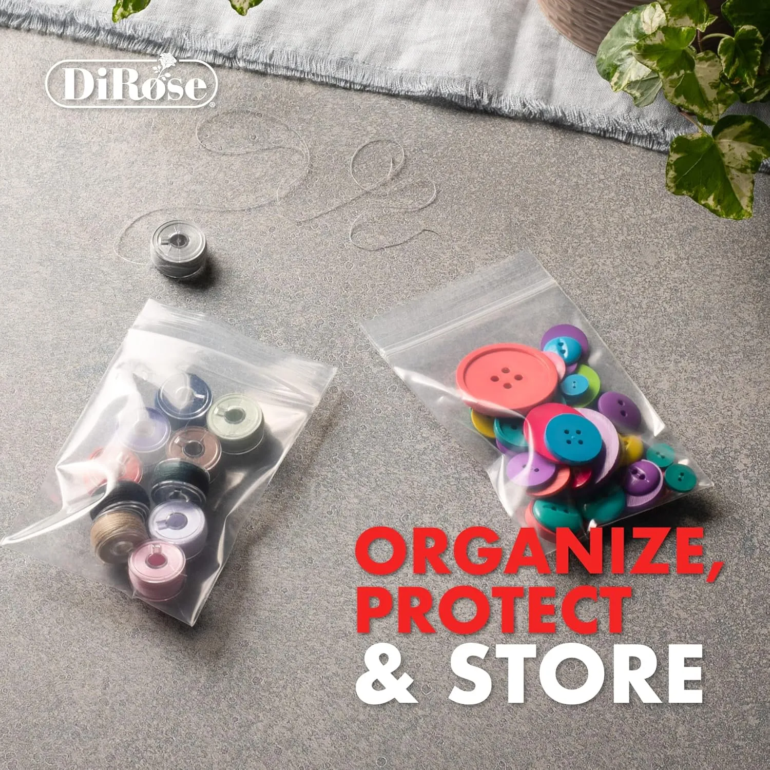 Zip Bags Clear Plastic With Zipper Seal - By DiRose | Resealable, Strong, Thick, Sturdy | For Organizing, Travel, Shipping, Packaging, and Storage | 3X4 | 1000 Pack