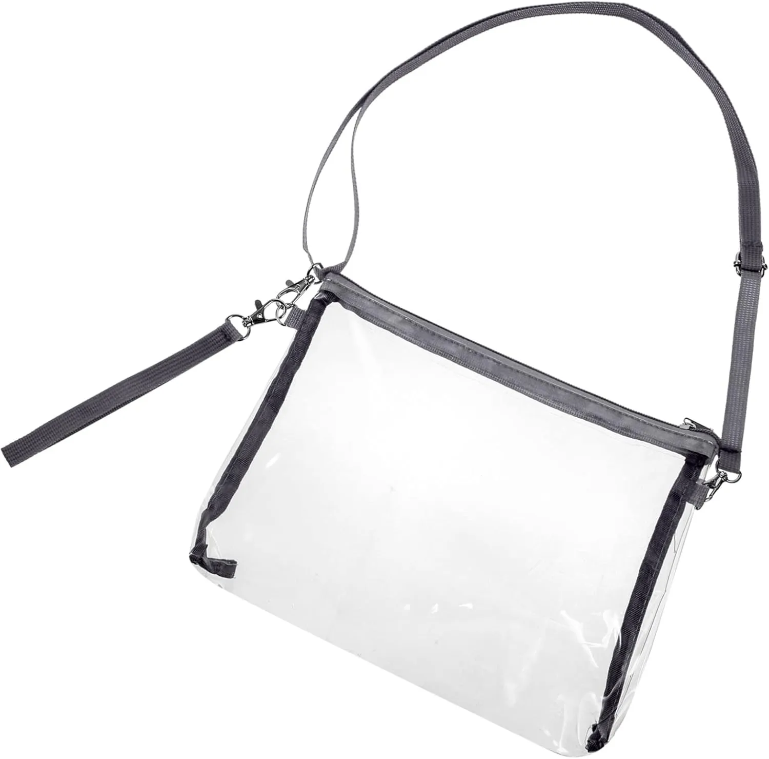 Zipper Designed Crossbody Bag Handbag for Women Stadium Bag Easy to Clean Carry Transparent