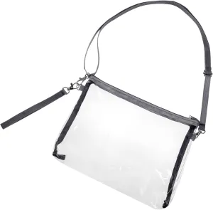 Zipper Designed Crossbody Bag Handbag for Women Stadium Bag Easy to Clean Carry Transparent